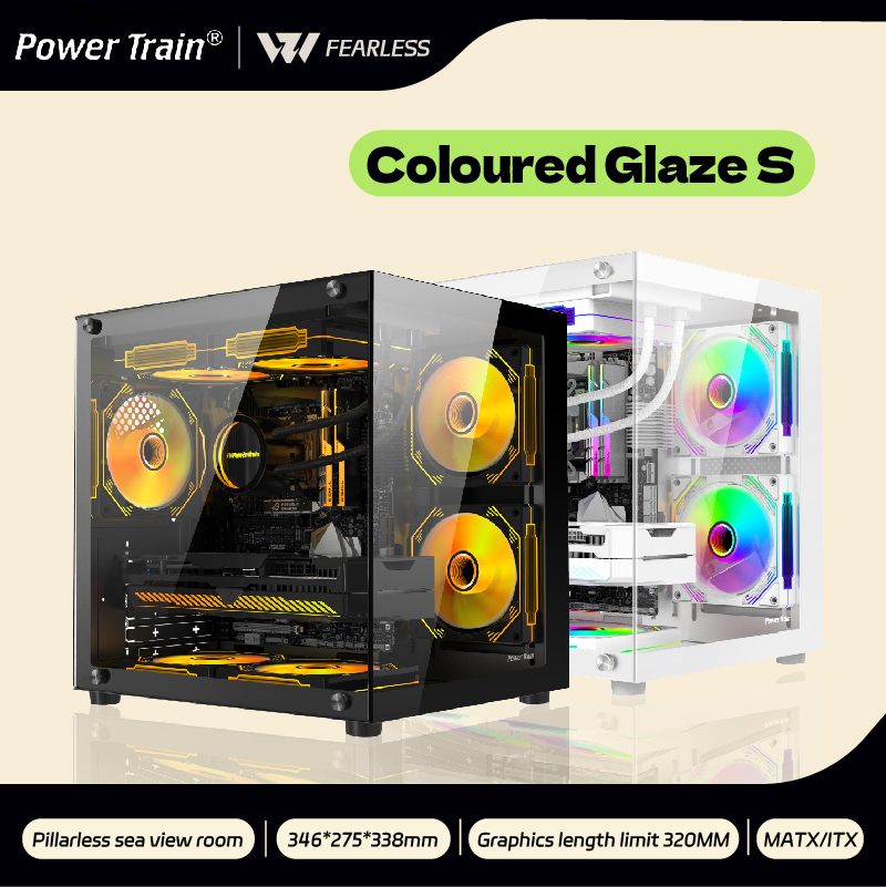 Pc Gaming Fullset - เคสคอมพิวเตอร์ Power Train ลายเคลือบสี รุ่น Sea