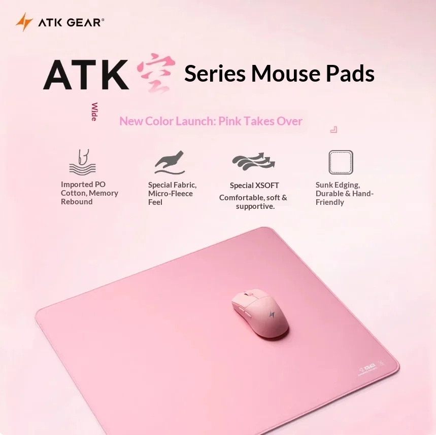แผ่นรองเมาส์เกมมิ่ง ATK สีชมพู - Pc Gaming Pink บทวิจารณ์และราคา