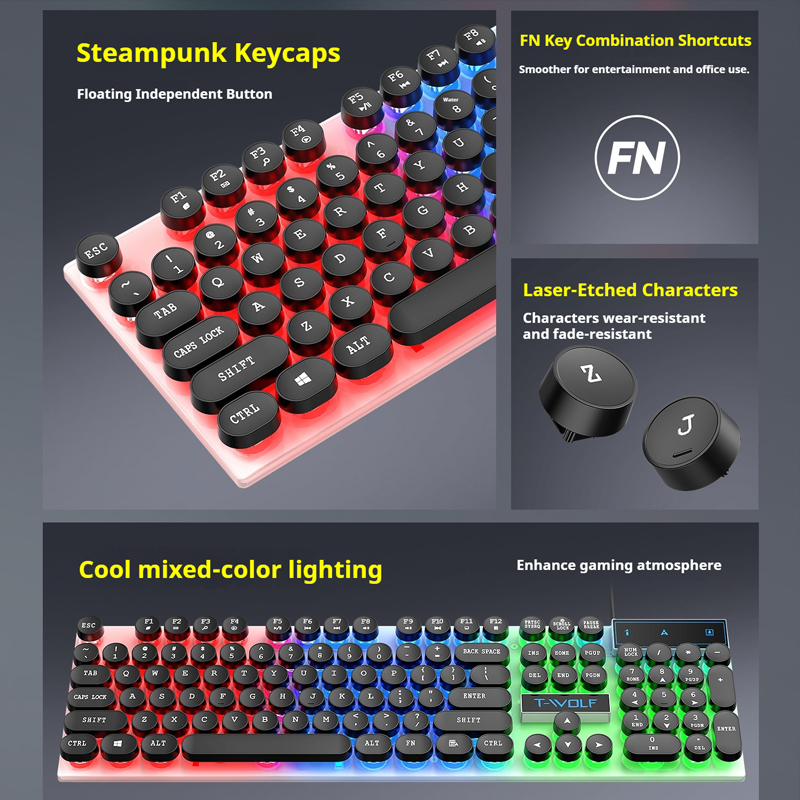 T11 T-WOLF คีย์บอร์ดเกมมิ่ง 10 - Pc Gaming Fullset บทวิจารณ์และราคา